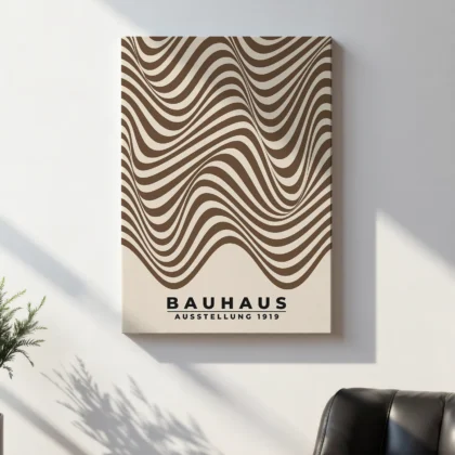Modern Bauhaus Print – Brown Waves