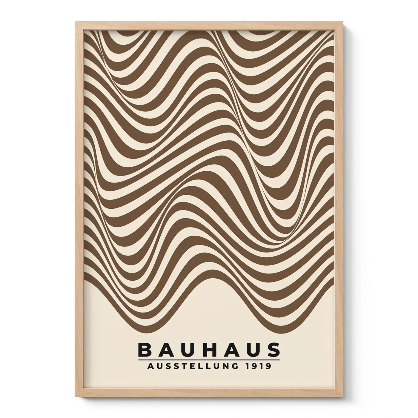 Modern Bauhaus Print – Brown Waves