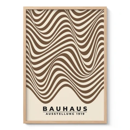 Modern Bauhaus Print – Brown Waves