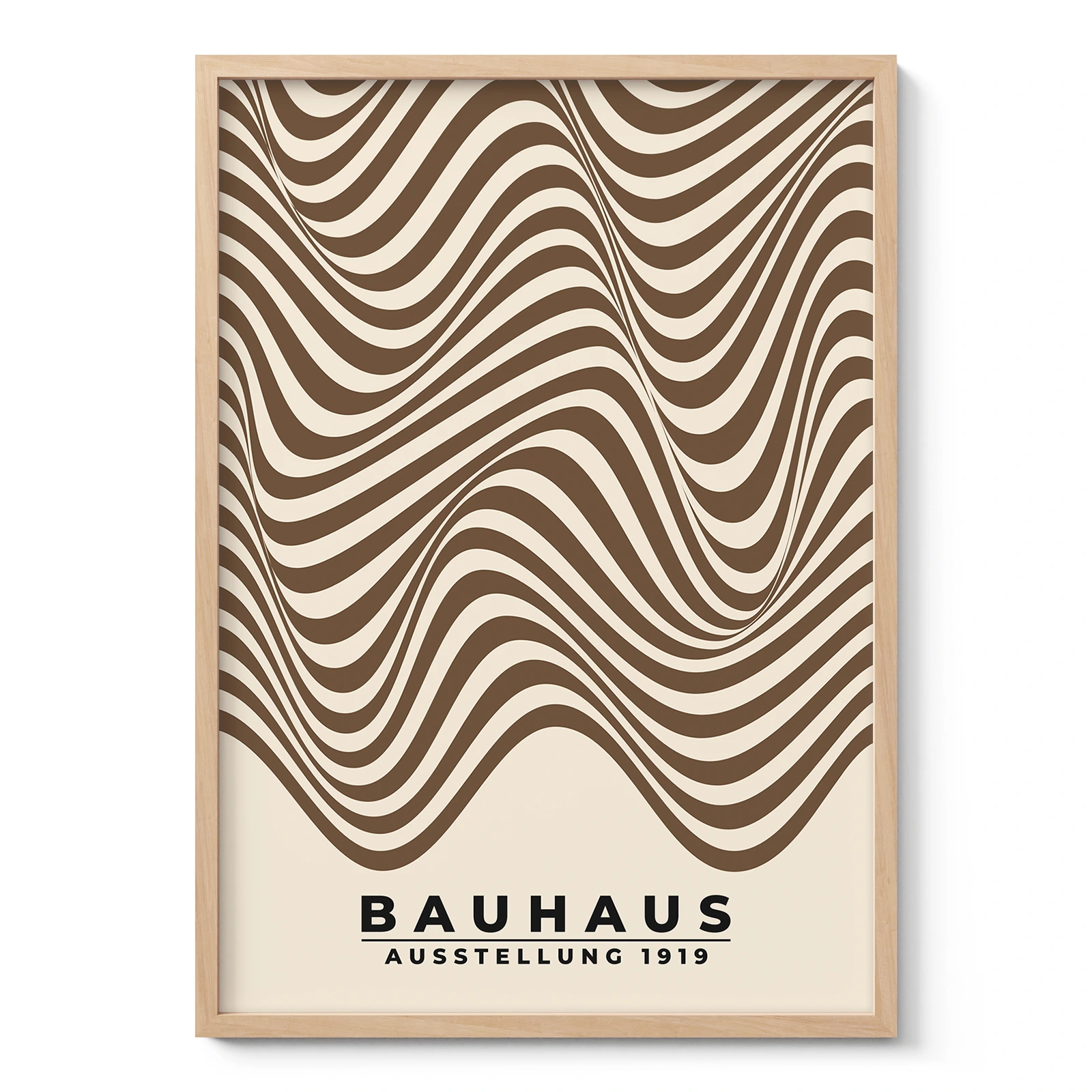 Modern Bauhaus Print – Brown Waves