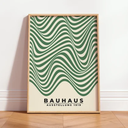 Bauhaus Wandbild – Grüne Wellen