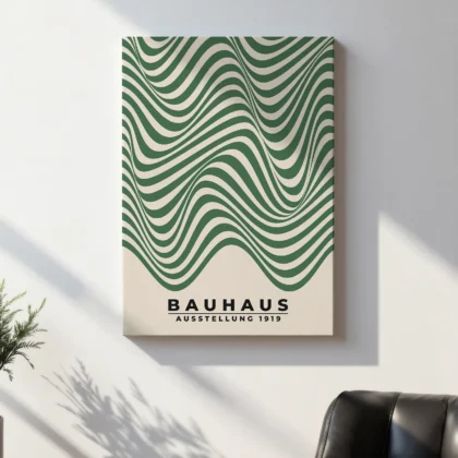 Bauhaus Wandbild – Grüne Wellen