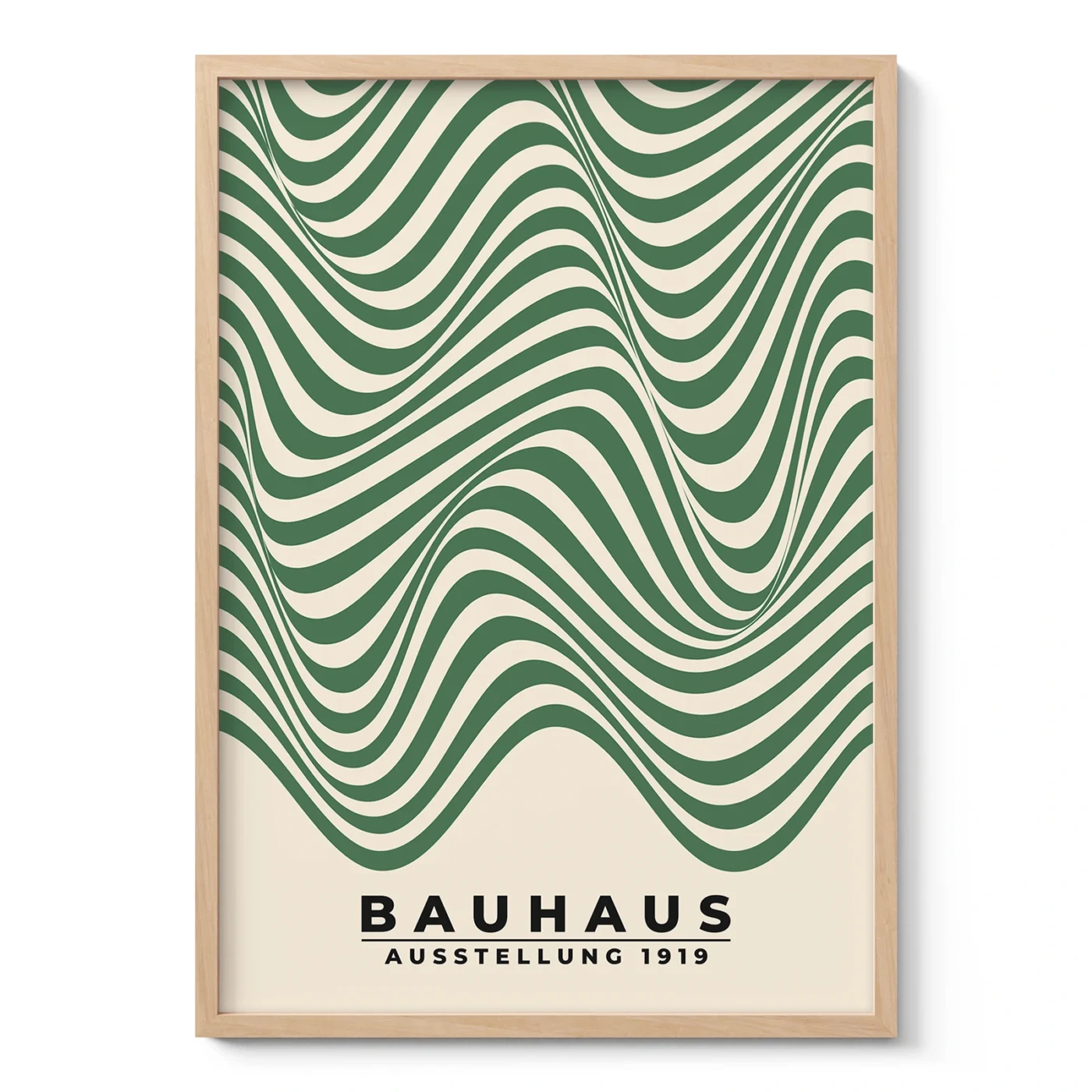 Modern Bauhaus Print – Green Waves