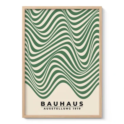 Bauhaus Wandbild – Grüne Wellen