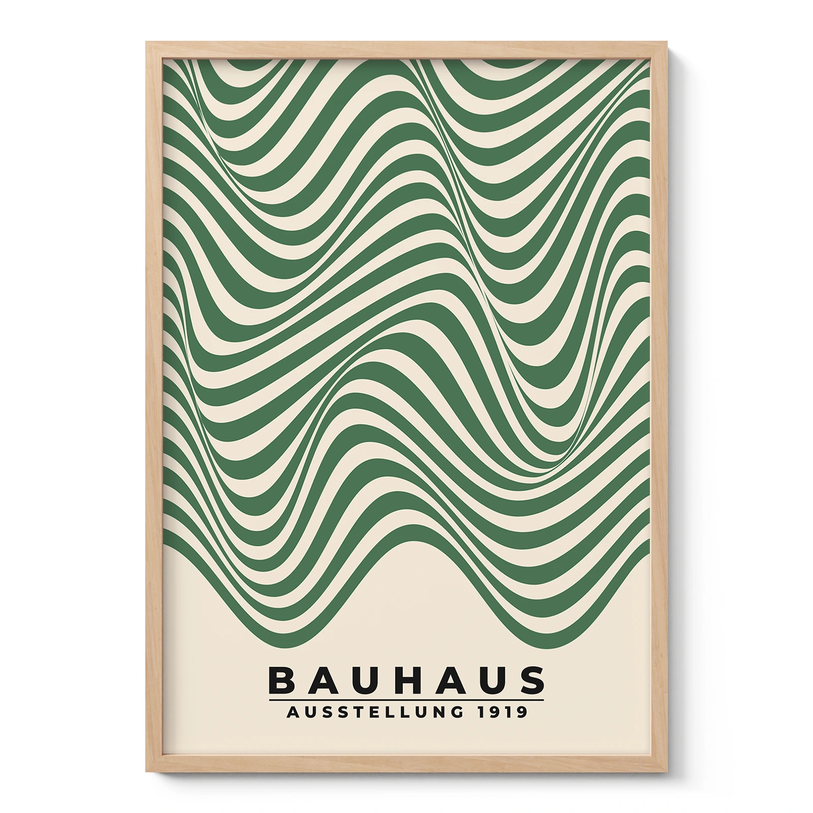 Modern Bauhaus Print – Green Waves