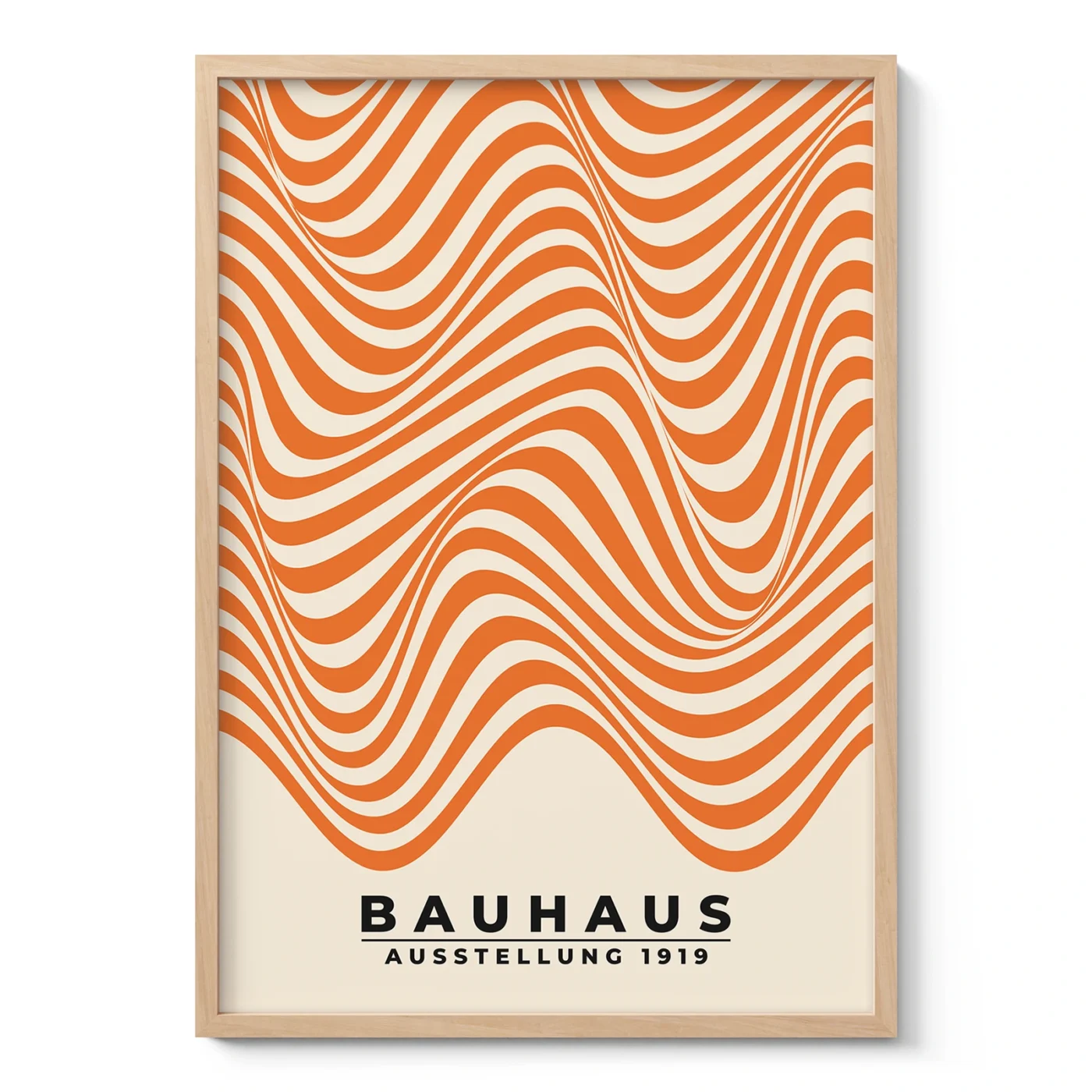 Modern Bauhaus Print – Orange Waves