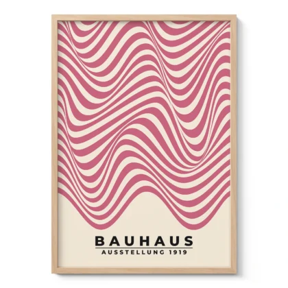 Modern Bauhaus Print – Pink Waves