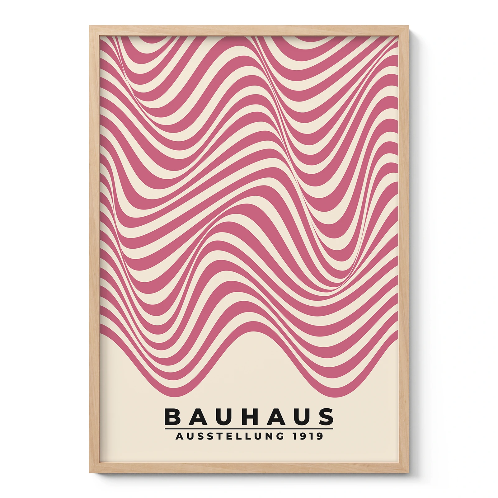 Modern Bauhaus Print – Pink Waves