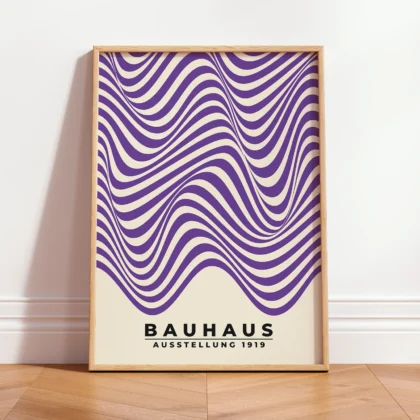 Modern Bauhaus Print – Purple Waves