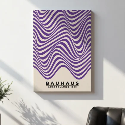 Modern Bauhaus Print – Purple Waves