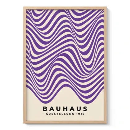 Modern Bauhaus Print – Purple Waves