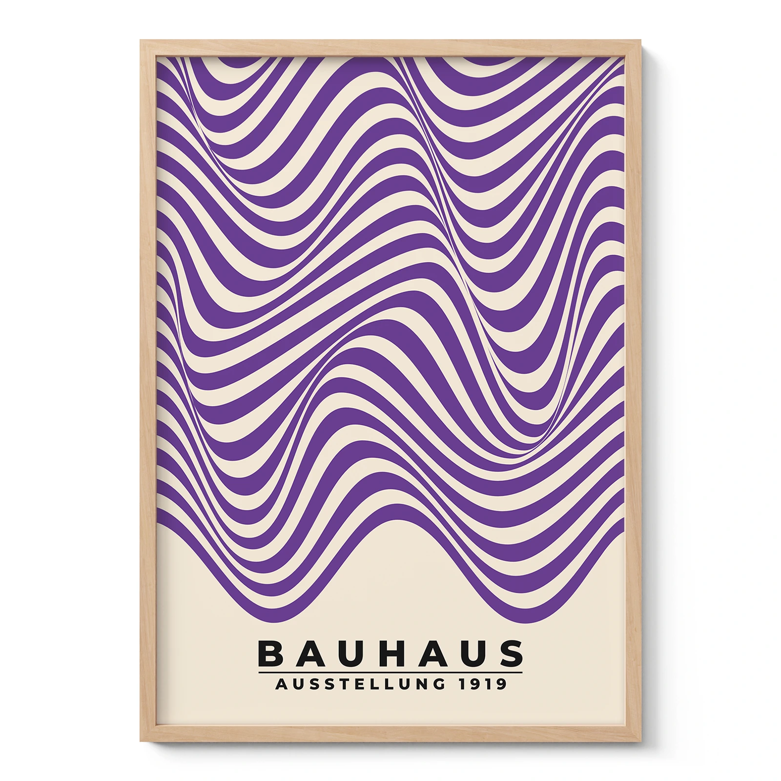 Modern Bauhaus Print – Purple Waves