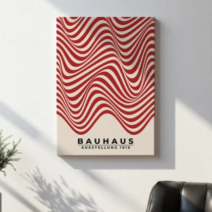 Modern Bauhaus Print – Red Waves