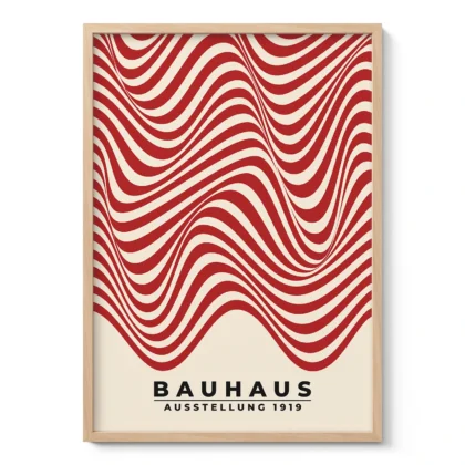 Modern Bauhaus Print – Red Waves