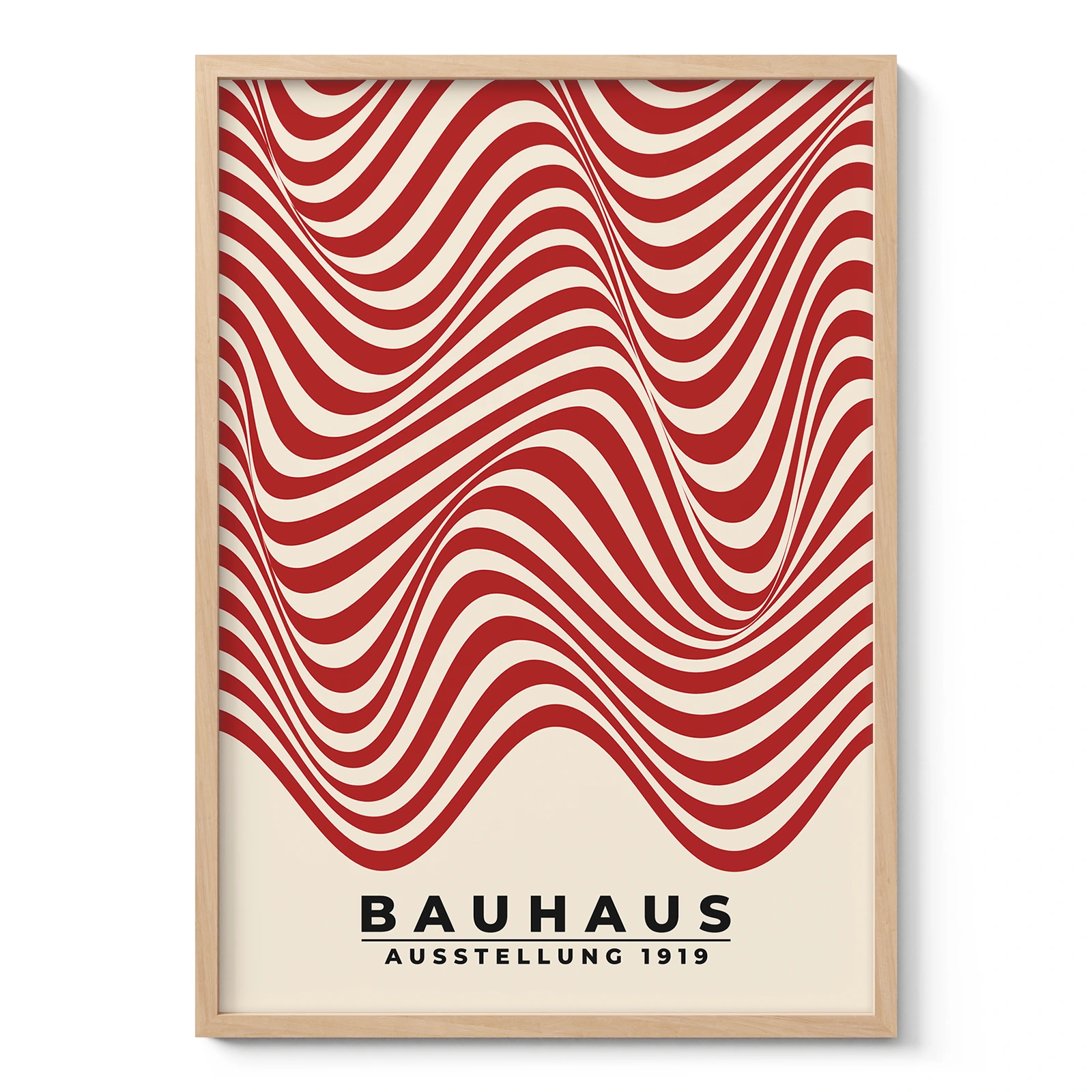 Modern Bauhaus Print – Red Waves