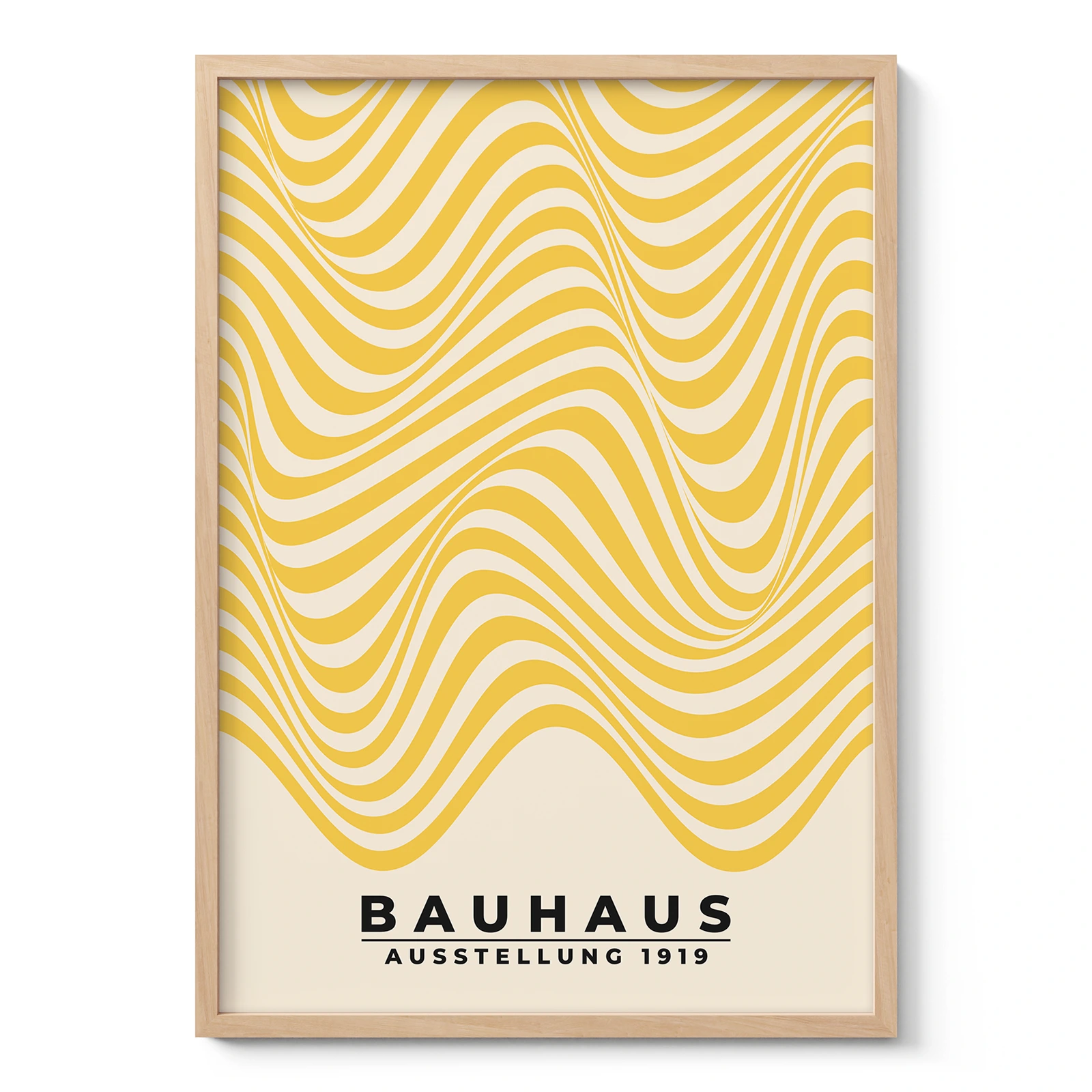 Modern Bauhaus Print – Yellow Waves