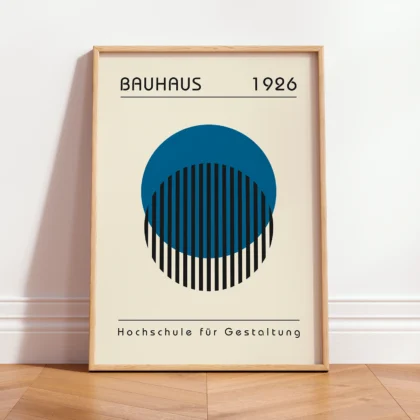 Bauhaus Wall Art – Blue Circle Composition