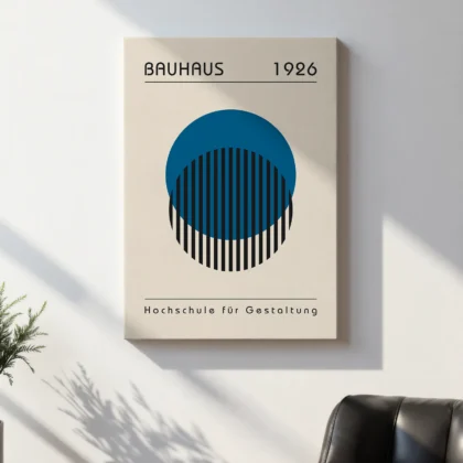 Bauhaus Wall Art – Blue Circle Composition