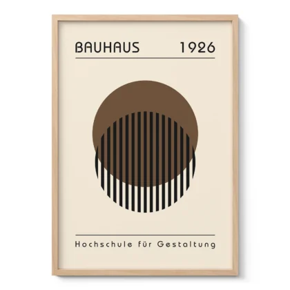 Bauhaus Wandbild – Brauner Kreis mit Linien