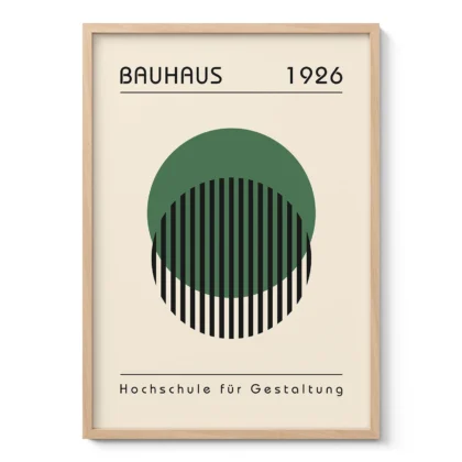 Bauhaus Wall Art – Green Circle Composition