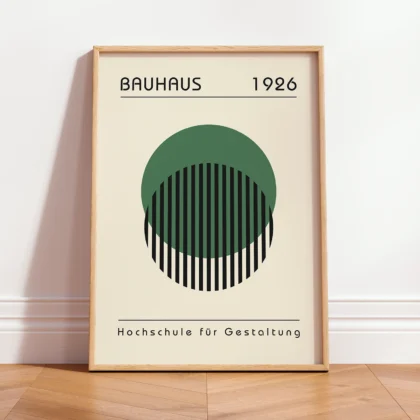 Bauhaus Wall Art – Green Circle Composition