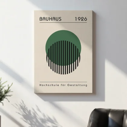 Bauhaus Wall Art – Green Circle Composition