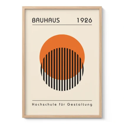 Bauhaus Wall Art – Orange Circle Composition