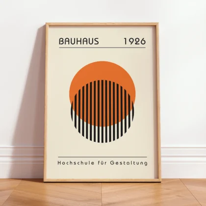Bauhaus Wall Art – Orange Circle Composition
