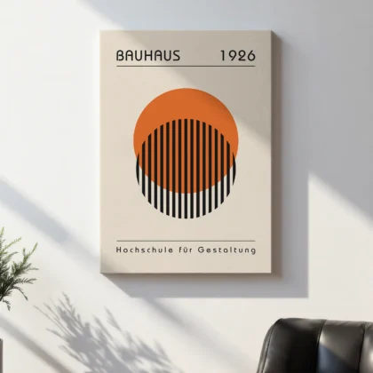 Bauhaus Wall Art – Orange Circle Composition