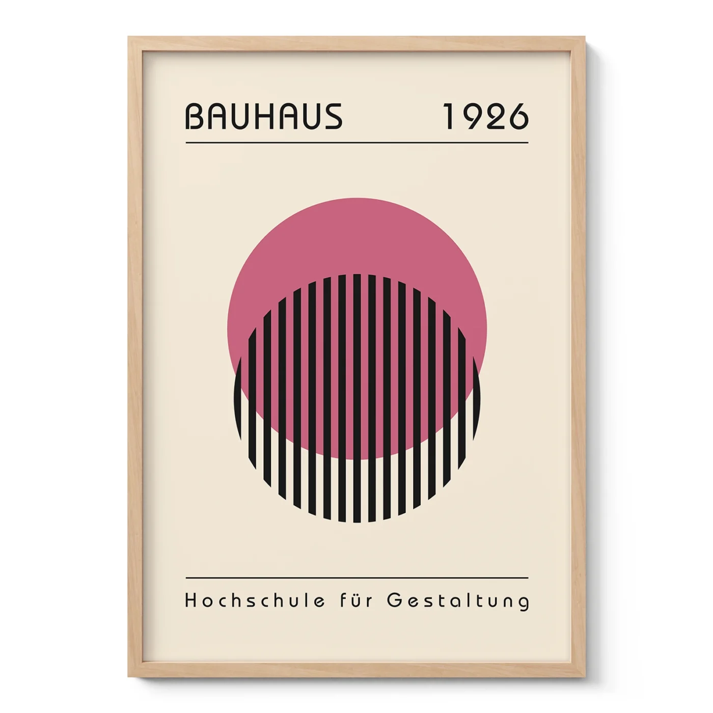 Bauhaus Wall Art – Pink Circle Composition