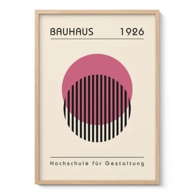 Bauhaus Wall Art – Pink Circle Composition