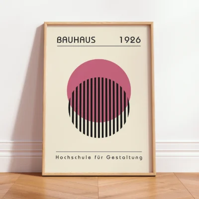 Bauhaus Wall Art – Pink Circle Composition