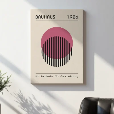 Bauhaus Wall Art – Pink Circle Composition