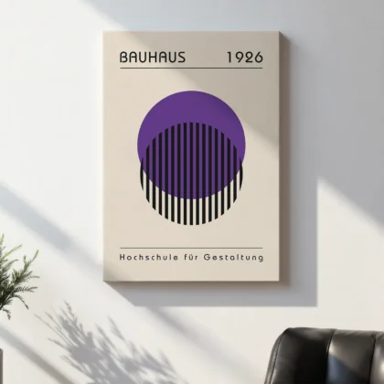 Bauhaus Wall Art – Purple Circle Composition