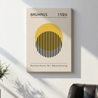 Bauhaus Wall Art – Yellow Circle Composition