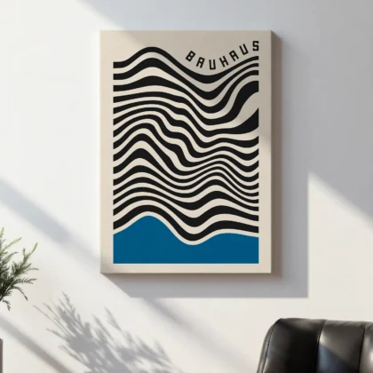 Bauhaus Print – Blue Waves Motion
