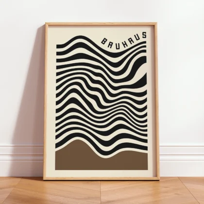 Bauhaus Wandbild – Wellenmuster Braun