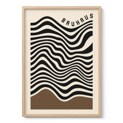 Bauhaus Wandbild – Wellenmuster Braun
