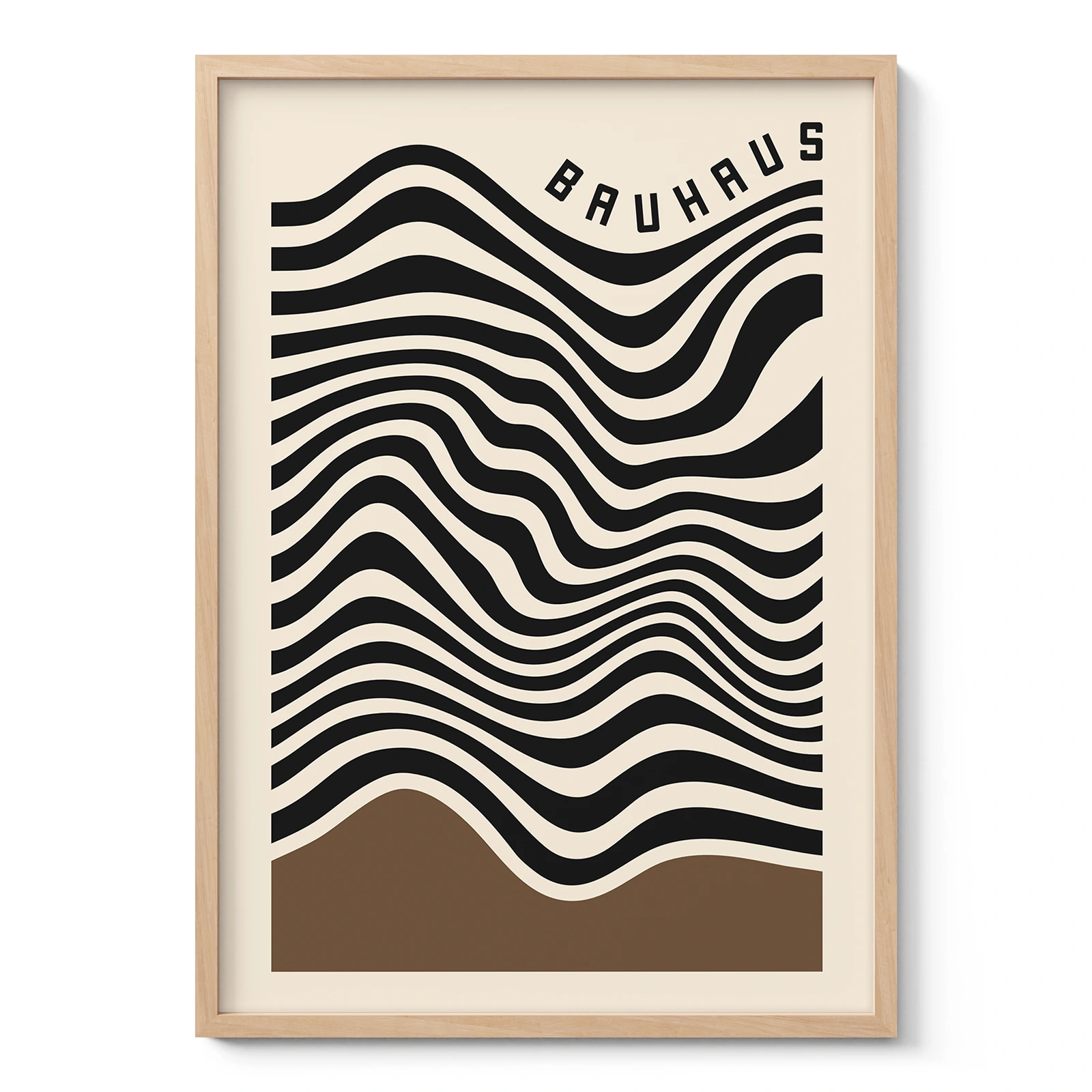 Bauhaus Print – Brown Waves Motion