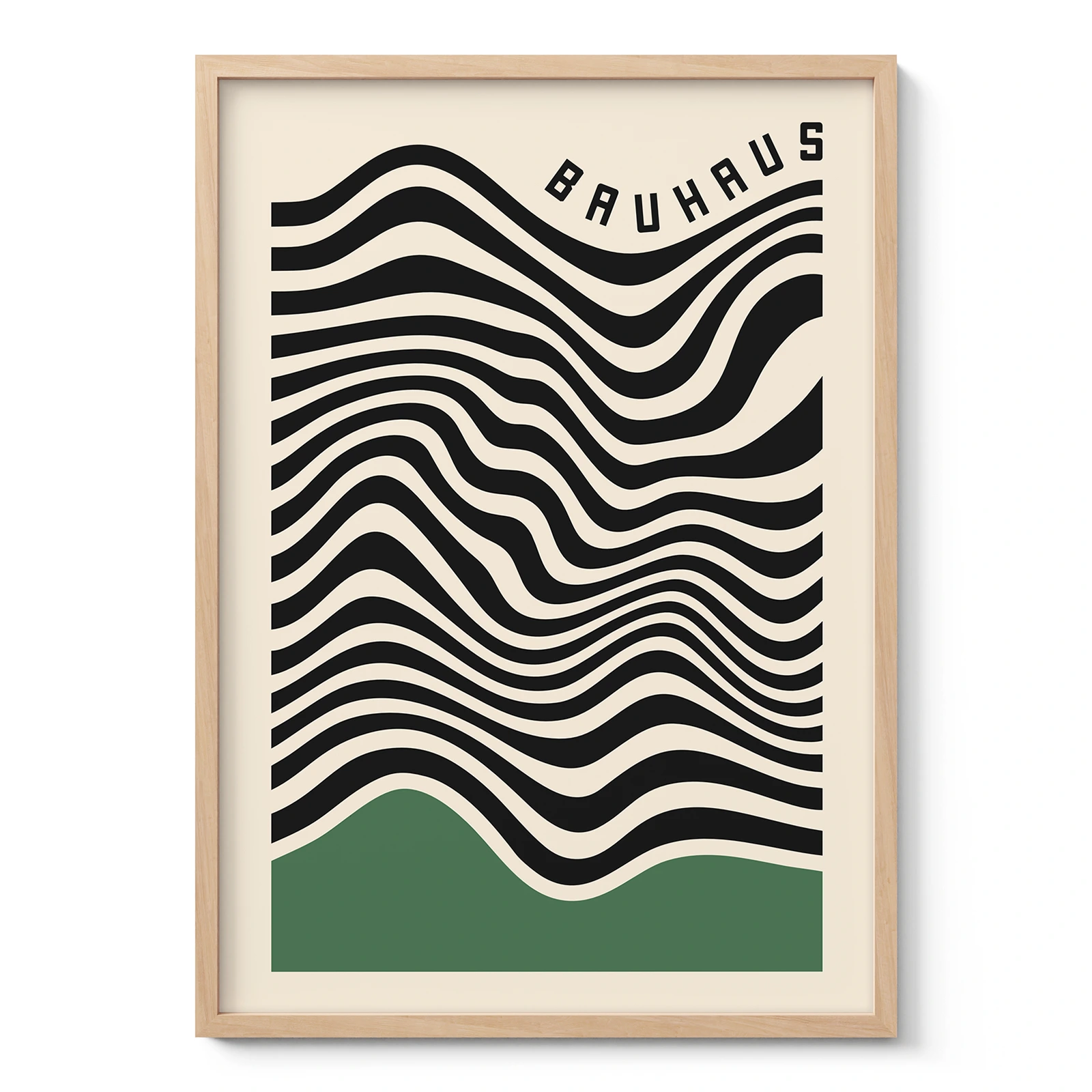 Bauhaus Print – Green Waves Motion