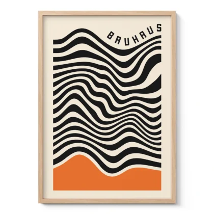 Bauhaus Print – Orange Waves Motion