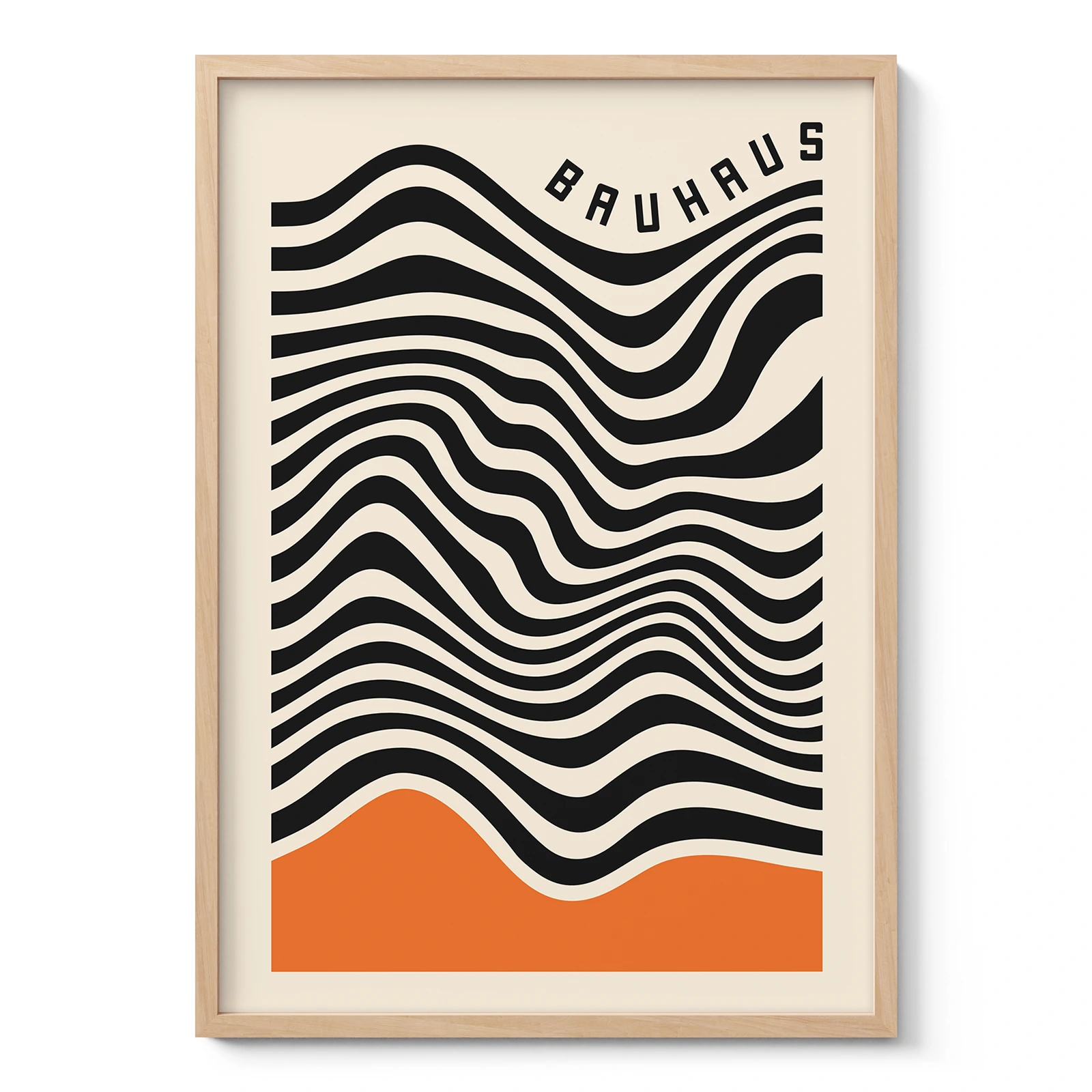 Bauhaus Print – Orange Waves Motion