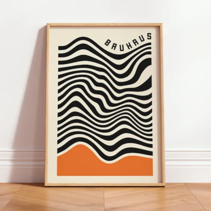 Bauhaus Print – Orange Waves Motion
