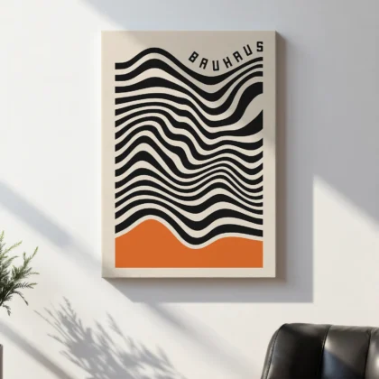 Bauhaus Print – Orange Waves Motion