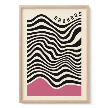 Bauhaus paveikslas – Bangų ritmas (rožinė)