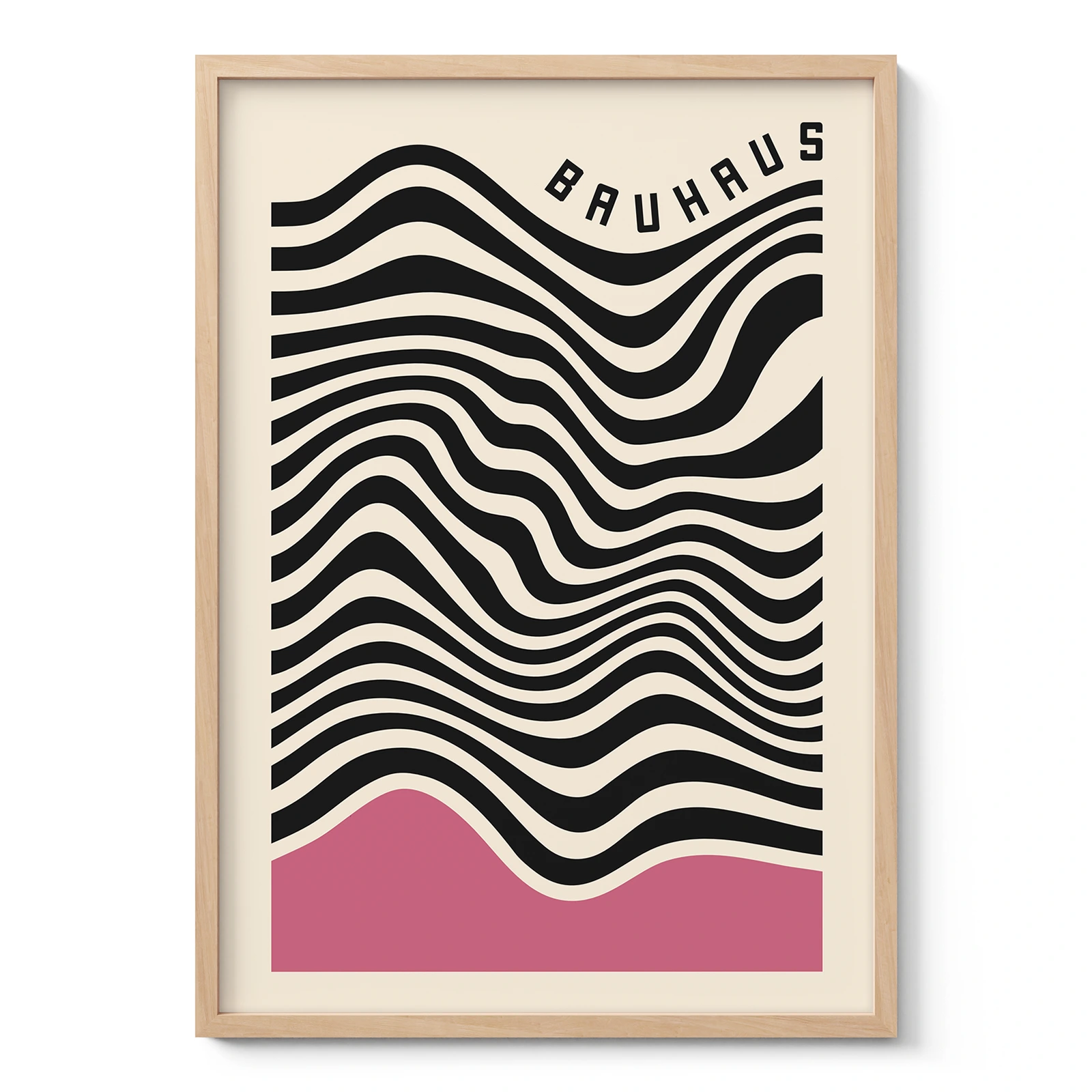 Bauhaus Print – Pink Waves Motion