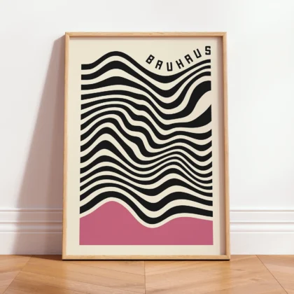 Bauhaus paveikslas – Bangų ritmas (rožinė)