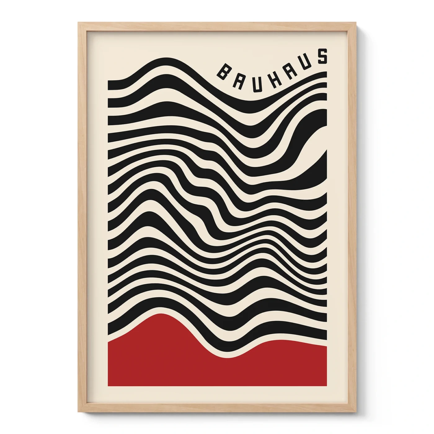 Bauhaus Print – Red Waves Motion