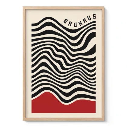 Bauhaus Wandbild – Wellenmuster Rot