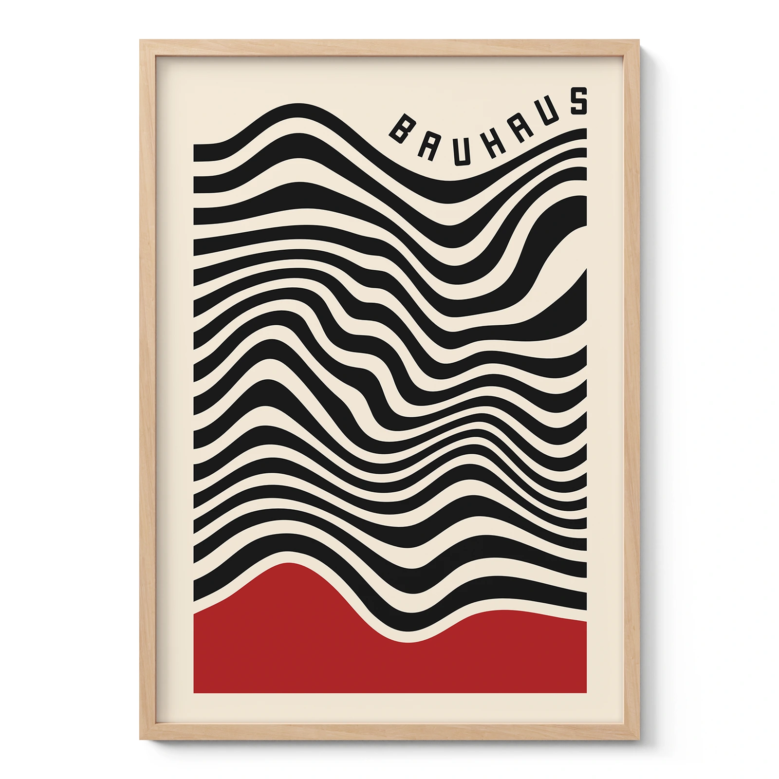Bauhaus Print – Red Waves Motion